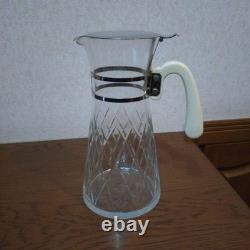 Pichet en verre rétro vintage avec anse froide