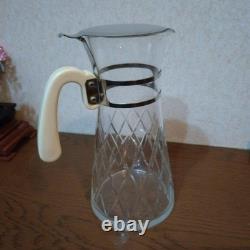 Pichet en verre rétro vintage avec anse froide
