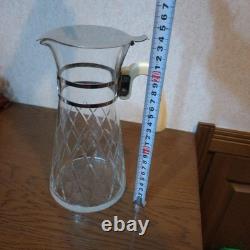 Pichet en verre rétro vintage avec anse froide