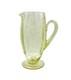 Pichet En Verre Uranium Vintage Jaune Gravé Grand 25 Cm
