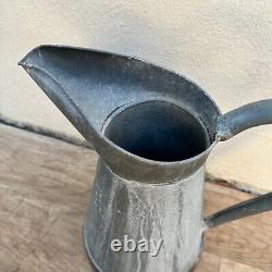 Pichet en zinc galvanisé vintage français gris pour jardin 11 3/4 0510231