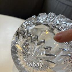 Pichet vase à eau en cristal taillé de la période américaine brillante exceptionnellement lourd