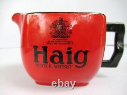 Pichets d'eau publicitaires Vintage Haig Scotch Whisky de couleur rouge en Angleterre F8