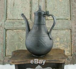 Pitcher Antique Russe Can Eau Jug 18ème Siècle Sovjet En Fonte