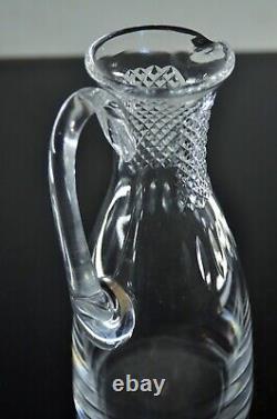 Pitcher D'eau Antique De Jug Ou Cristal De Vin Blown Taille Lalique Signé