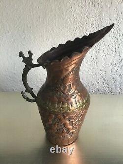 Pitcher De Cuivre Ancien Moyen-orient Islamique Jug D'eau Turque