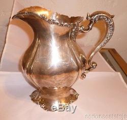 Pitcher Silver Water Fin Sterling 9 Haute 688,3 Grams Vintage Incroyable Domaine