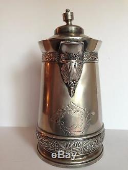 Plaque Antique Quadruple Wilcox Silver Plate Co. # 387 Pitcher Eau Coffee Pot