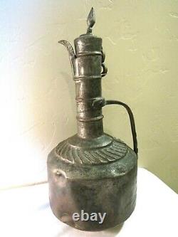 Pot De Café Au Yémen Islamique En Cuivre Teinté Antique- Pot D'eau Jug-milk Pitcher