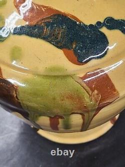 'Poterie française antique émaillée Gargoulette en terre cuite pour l'eau, cruche en céramique stoneware 10'