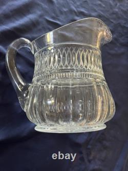 RARE Heicey Grand Pichet à Eau 8 Pouces Grand Jarre Motif Ruban de Bonbons HEIRIC 1912