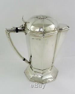 Ramsden & Carr Silver Flagon Londres 1908 Bière Jug, Vin Aiguière Ou Pitcher Eau