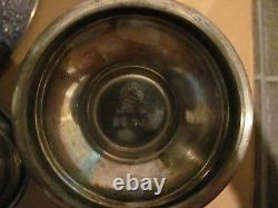 Rare Antique Wilcox Quadruple Plate Silver Tilting Cold Water Pitcher & 2 Goblet