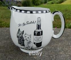 Rare Petite Taille Shelley Poterie Noir Blanc Scottie Chiens Whisky Eau Pot Pot