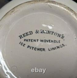Rare Reed & Barton C1879 Plaque D'argent Lemonade Eau Glacée Tilting Pitcher W 2 Tasses