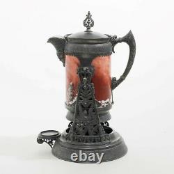 Rare Simpson Hall & Miller Co. Tilting Water Pitcher Silver Stand Baccarat 18 T