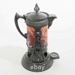 Rare Simpson Hall & Miller Co. Tilting Water Pitcher Silver Stand Baccarat 18 T