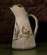 Rare Vintage Coralene Ceramic Handled Deer Gilded Lait/pitcher D'eau/jug Signé