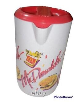 Rare Vintage Cruche à eau McDonald's de 1992 avec logo Burger Fries des années 90