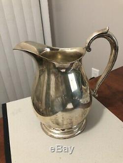 Rare Vintage Fisher Sterling Silver Water Pitcher # 2026 8 1/2 Grand Pas Monogram
