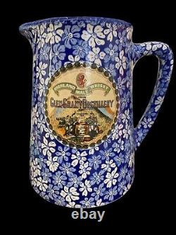 Rare Vtg Calico Glen Grant Distillery Whisky Water Pitcher Pub Jug Staffordshire 	  <br/> 
Rare Vtg Calico Glen Grant Distillery Pichet à eau à whisky Pub Jug Staffordshire