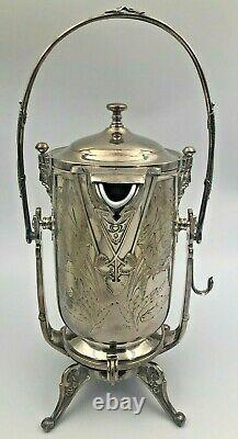 Reed & Barton Tilting Ice Water Pitcher Sur Frame Silver Plaqué 1872