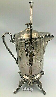 Reed & Barton Tilting Ice Water Pitcher Sur Frame Silver Plaqué 1872