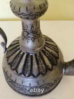 Réplique Ottomane Des Années 1980 Cruche D'eau Pichet En Cuivre Ewer Avec Poignée En Cuivre