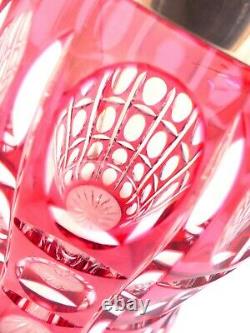 Saint St Louis Énorme Pichet D'eau Ruby Coupe De Cristal Plaque D'argent Antique 19ème