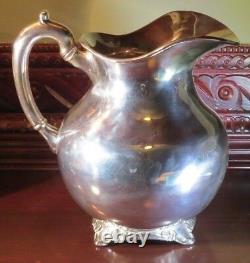 Silver Water Pitcher 850g Marqué Liverpool Eagle 2 Sterling. 925 Mbr Mexique Df