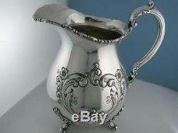 Sterling Poole Footed Pitcher Eau Vieux Anglais Main Chassé Pas Mono