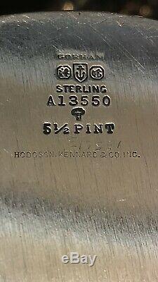 Sterling Silver Antique 5 Et Demi-pintextra Grand Aiguière Pitcher Eau Jug Par Gorham