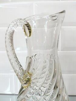 Superbe carafe en verre soufflé à la fin du XIXème siècle, modèle similaire au Bambou Baccarat.