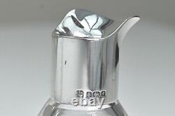 Superbe qualité en argent sterling petit pichet à eau en verre taillé par Hukin & Heath 1905