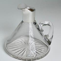 Superbe qualité en argent sterling petit pichet à eau en verre taillé par Hukin & Heath 1905