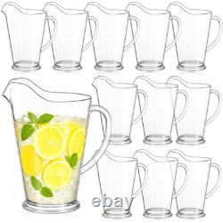 Tessco 12pk Pichets en plastique transparent de 60 oz pour restaurants Grandes carafes à boissons