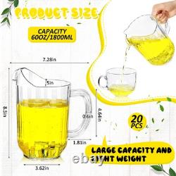 Tessco 20 Pcs Pichet en Plastique 60 Ounce Transparent Grand Pichet d'Eau pour Restaurant