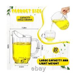 Tessco pour vous Pichet en Plastique de 60 Onces Jug Transparent de Restaurant Grand Récipient pour Eau