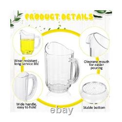 Tessco pour vous Pichet en Plastique de 60 Onces Jug Transparent de Restaurant Grand Récipient pour Eau