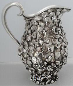 Très Rare Mining Sterling Silver Nugget Covered Water Pitcher Tane Mexican