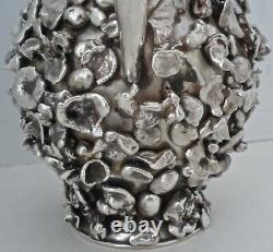 Très Rare Mining Sterling Silver Nugget Covered Water Pitcher Tane Mexican