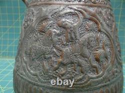 Turc Cuivre Eau Jug Pitcher Cram Seam Antique Hammered Artisanal Ornate