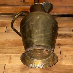 Vase à eau en laiton martelé VTG Maudoux Dinant Hollande 15.5 T