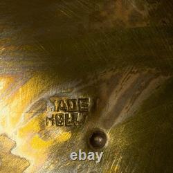 Vase à eau en laiton martelé VTG Maudoux Dinant Hollande 15.5 T