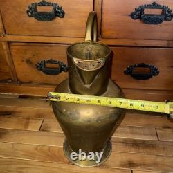 Vase à eau en laiton martelé VTG Maudoux Dinant Hollande 15.5 T