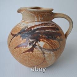 Vase en pierre de poterie artistique VTG Studio, pichet d'eau, signé par l'artiste, design unique.