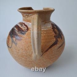 Vase en pierre de poterie artistique VTG Studio, pichet d'eau, signé par l'artiste, design unique.