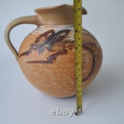 Vase en pierre de poterie artistique VTG Studio, pichet d'eau, signé par l'artiste, design unique.