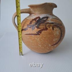 Vase en pierre de poterie artistique VTG Studio, pichet d'eau, signé par l'artiste, design unique.