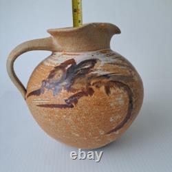 Vase en pierre de poterie artistique VTG Studio, pichet d'eau, signé par l'artiste, design unique.